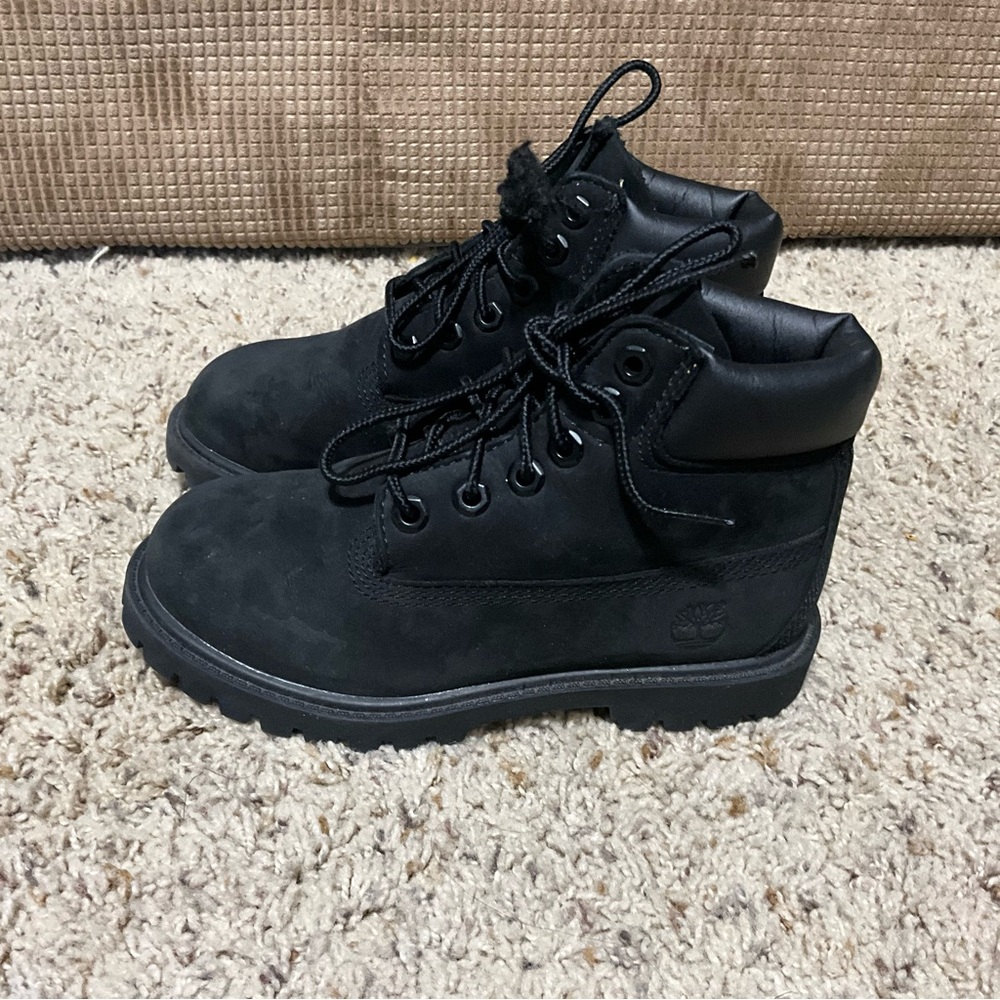 Timberland Kids Black Leather Boots